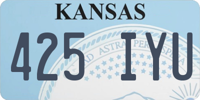 KS license plate 425IYU
