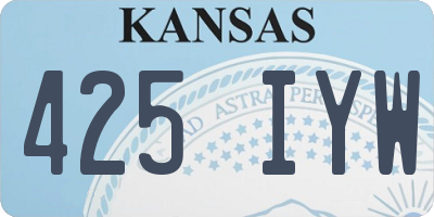 KS license plate 425IYW