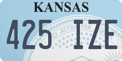 KS license plate 425IZE