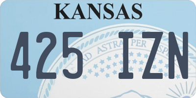 KS license plate 425IZN