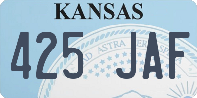 KS license plate 425JAF