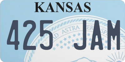 KS license plate 425JAM