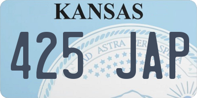 KS license plate 425JAP