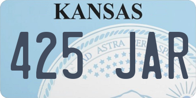 KS license plate 425JAR