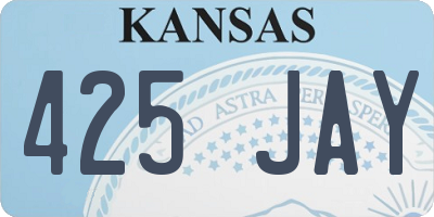 KS license plate 425JAY
