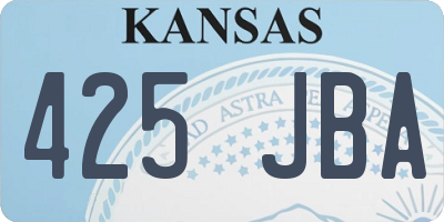 KS license plate 425JBA