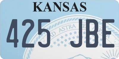 KS license plate 425JBE