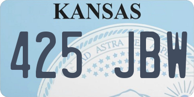 KS license plate 425JBW