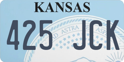 KS license plate 425JCK