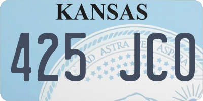 KS license plate 425JCO