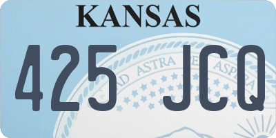 KS license plate 425JCQ