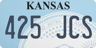 KS license plate 425JCS