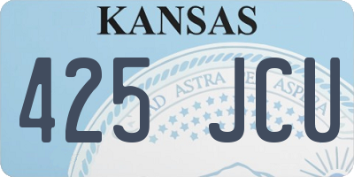 KS license plate 425JCU