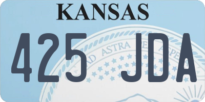 KS license plate 425JDA