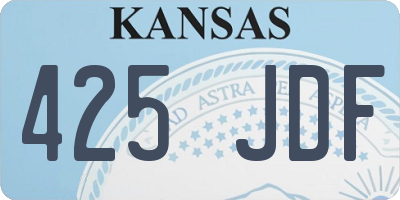 KS license plate 425JDF