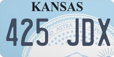 KS license plate 425JDX