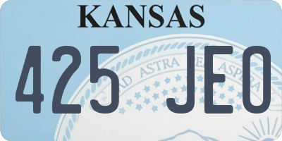 KS license plate 425JEO