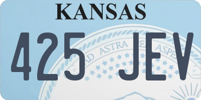 KS license plate 425JEV