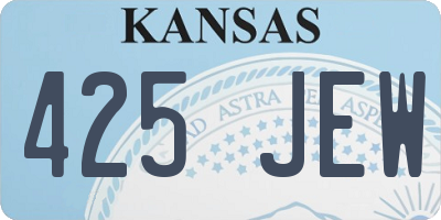 KS license plate 425JEW