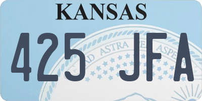 KS license plate 425JFA