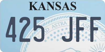 KS license plate 425JFF