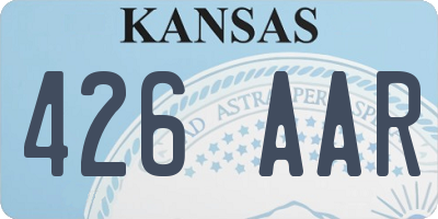 KS license plate 426AAR