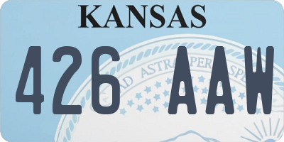 KS license plate 426AAW