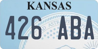 KS license plate 426ABA
