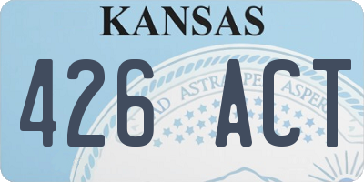 KS license plate 426ACT