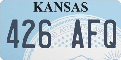 KS license plate 426AFQ