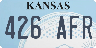 KS license plate 426AFR