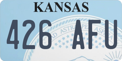 KS license plate 426AFU