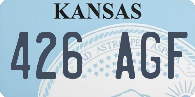KS license plate 426AGF