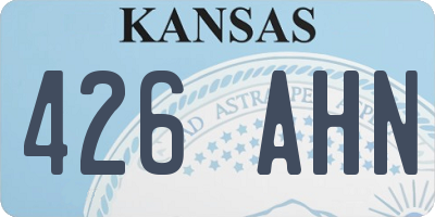 KS license plate 426AHN