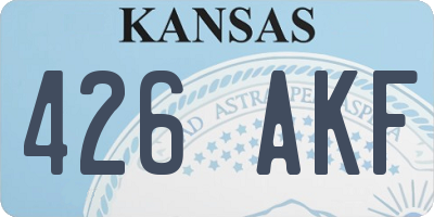 KS license plate 426AKF