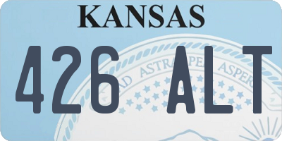 KS license plate 426ALT