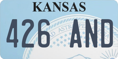 KS license plate 426AND