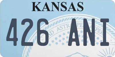 KS license plate 426ANI