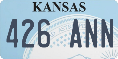 KS license plate 426ANN