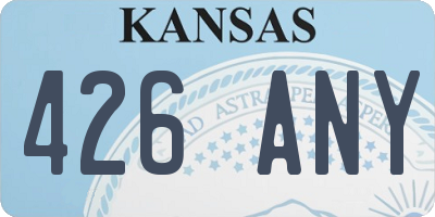 KS license plate 426ANY