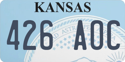 KS license plate 426AOC