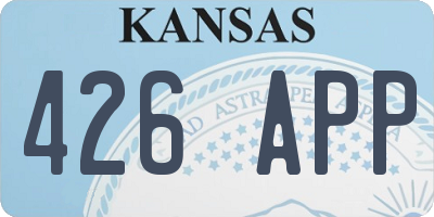 KS license plate 426APP