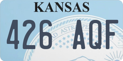 KS license plate 426AQF