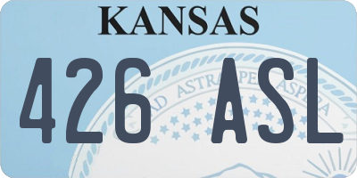 KS license plate 426ASL