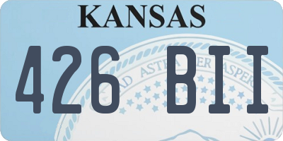 KS license plate 426BII