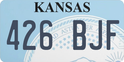 KS license plate 426BJF
