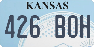KS license plate 426BOH
