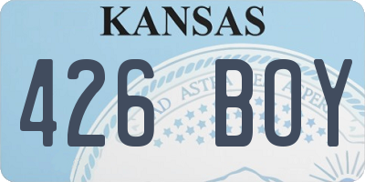 KS license plate 426BOY