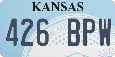 KS license plate 426BPW