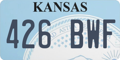 KS license plate 426BWF